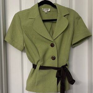 Studio I Light Green Blazer with Belt